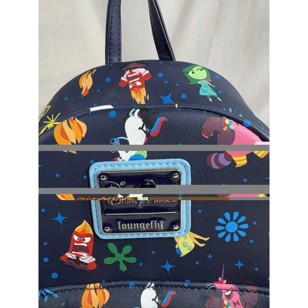 Disney Parks Exclusive Loungefly Inside Out Black w/Blue Mini Backpack EUC